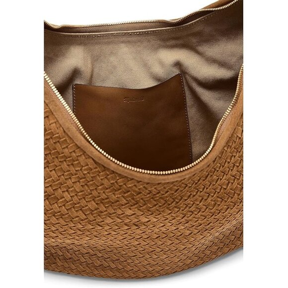 🆕MADEWELL Essentials Curve Suede Woven Shoulder Bag Brown - Picture 7 of 14